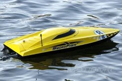 Bancroft Swordfish Deep V Yellow 675mm (26.5") Racing Boat - RTR -Freewing Shop bancroft swordfish deep v yellow 24 racing boat rtr motion rc 14123281580145