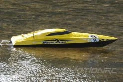 Bancroft Swordfish Deep V Yellow 675mm (26.5") Racing Boat - RTR -Freewing Shop bancroft swordfish deep v yellow 24 racing boat rtr motion rc 14123281809521