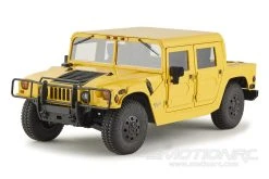 FMS Hummer H1 Yellow 1/12 Scale 4WD Truck - RTR -Freewing Shop fms hummer h1 yellow 1 12 scale 4wd truck rtr motion rc 34602617667769