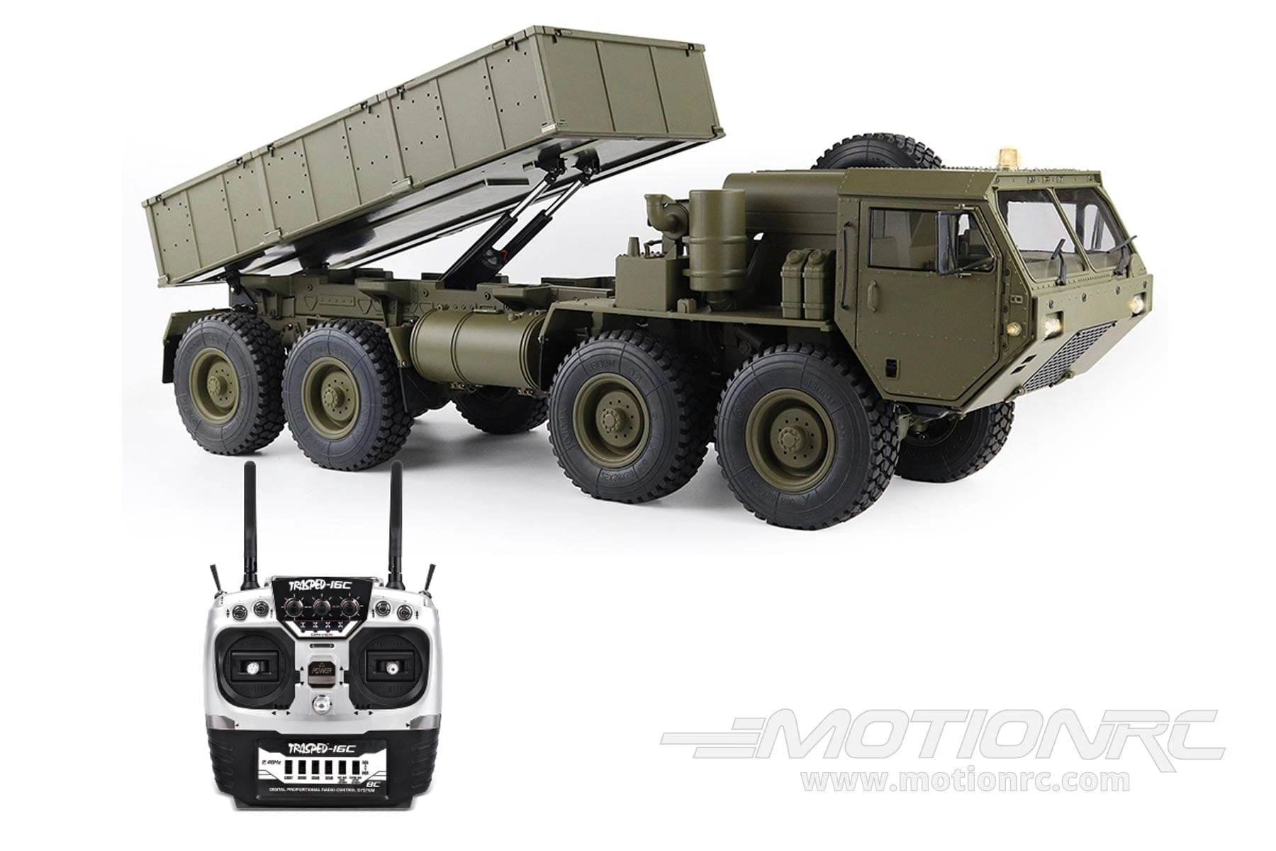 Heng Guan US Military HEMTT Green 1/12 Scale 8x8 Heavy Tactical Dump Truck - RTR 6 Heng Guan US Military HEMTT Green 1/12 Scale 8x8 Heavy Tactical Dump Truck - RTR - Image 4
