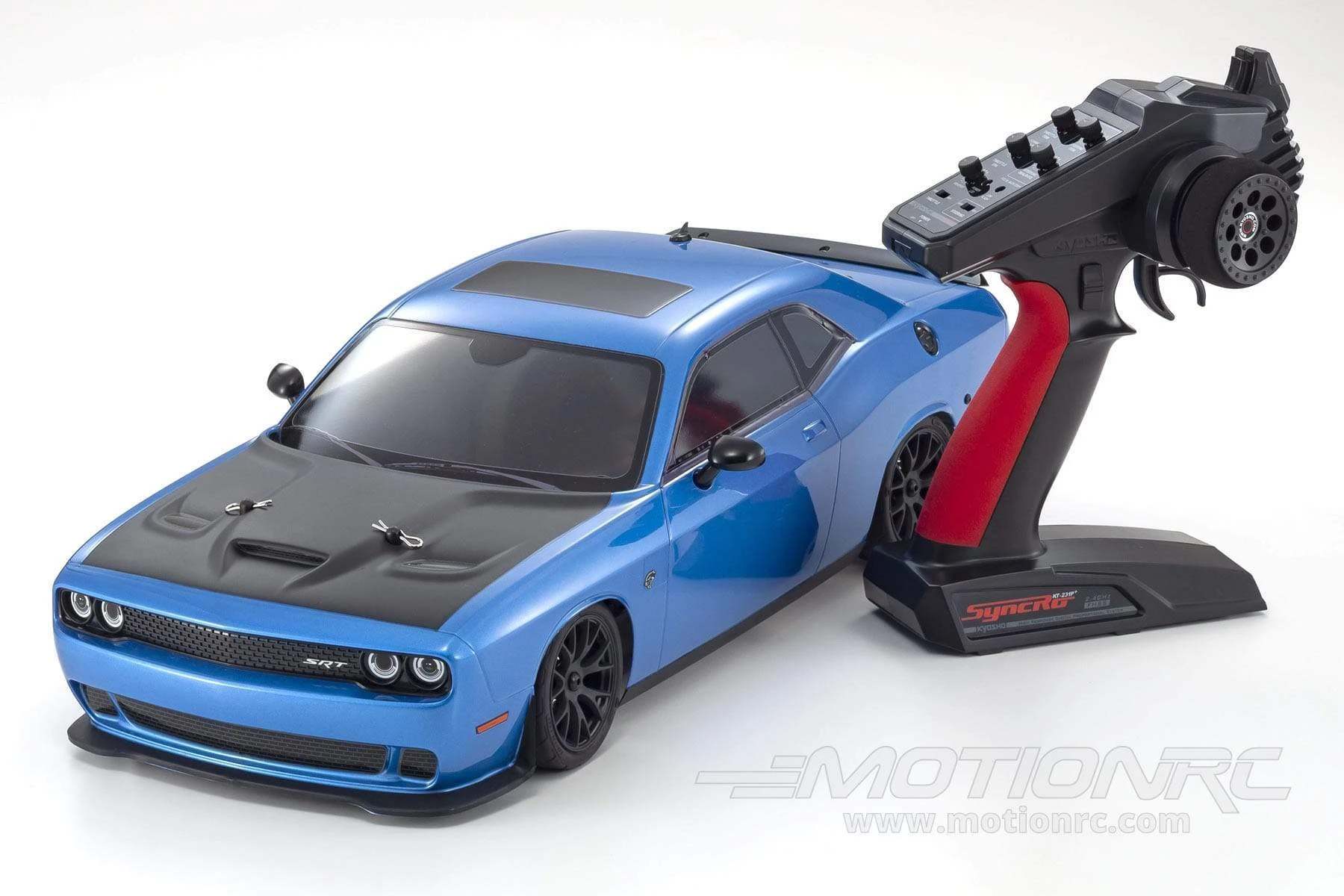 Kyosho Fazer Mk2 Blue Dodge Challenger SRT Hellcat 1/10 Scale 4WD Car - RTR 9 Kyosho Fazer Mk2 Blue Dodge Challenger SRT Hellcat 1/10 Scale 4WD Car - RTR - Image 7