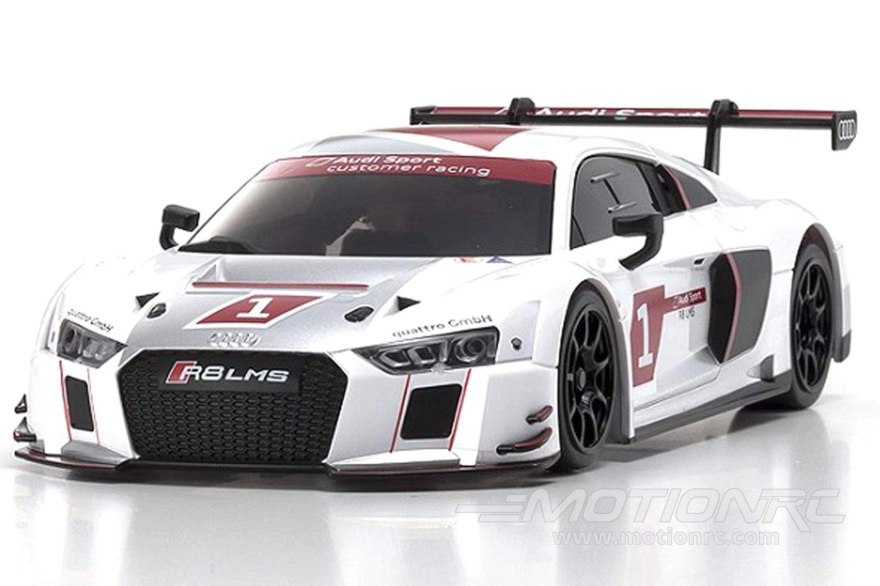Kyosho Mini-Z Audi R8 2015 LMS White MR-03 Readyset 1/27 Scale RWD Car - RTR 5 Kyosho Mini-Z Audi R8 2015 LMS White MR-03 Readyset 1/27 Scale RWD Car - RTR - Image 3