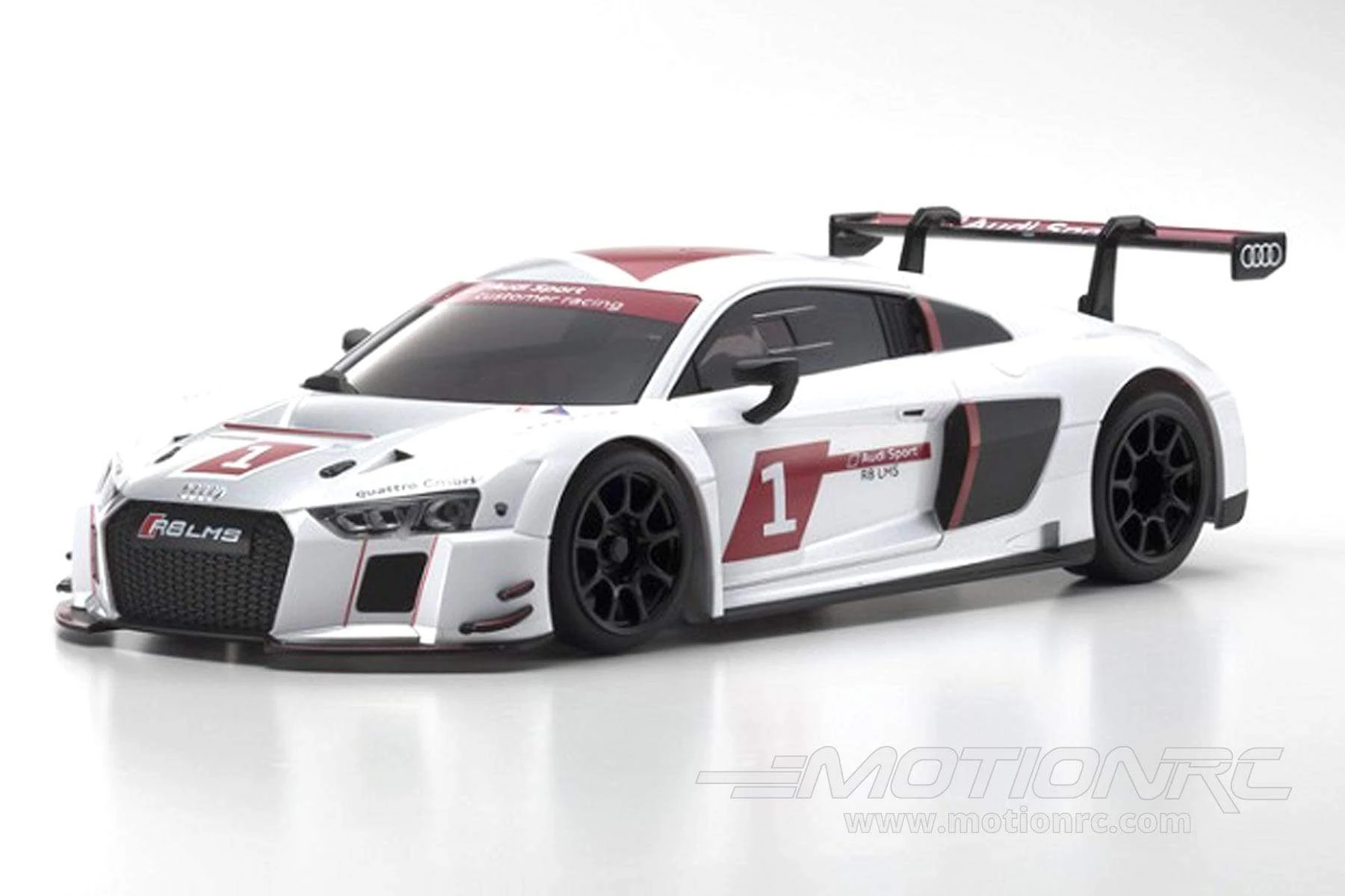Kyosho Mini-Z Audi R8 2015 LMS White MR-03 Readyset 1/27 Scale RWD Car - RTR 4 Kyosho Mini-Z Audi R8 2015 LMS White MR-03 Readyset 1/27 Scale RWD Car - RTR - Image 2