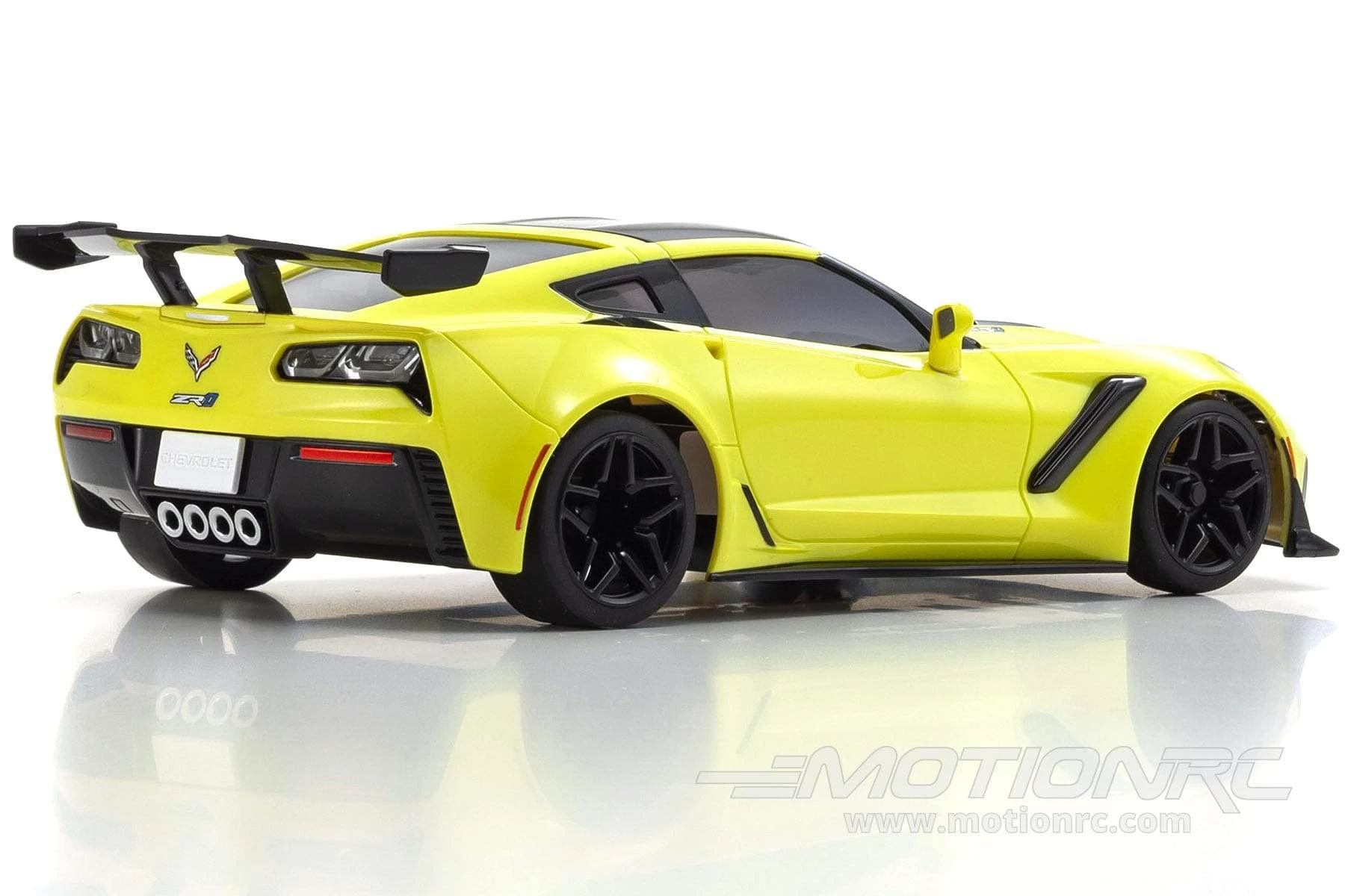 Kyosho Mini-Z Corvette ZR1 Yellow Readyset 1/27 Scale RWD Car W/LEDs - RTR 6 Kyosho Mini-Z Corvette ZR1 Yellow Readyset 1/27 Scale RWD Car W/LEDs - RTR - Image 4