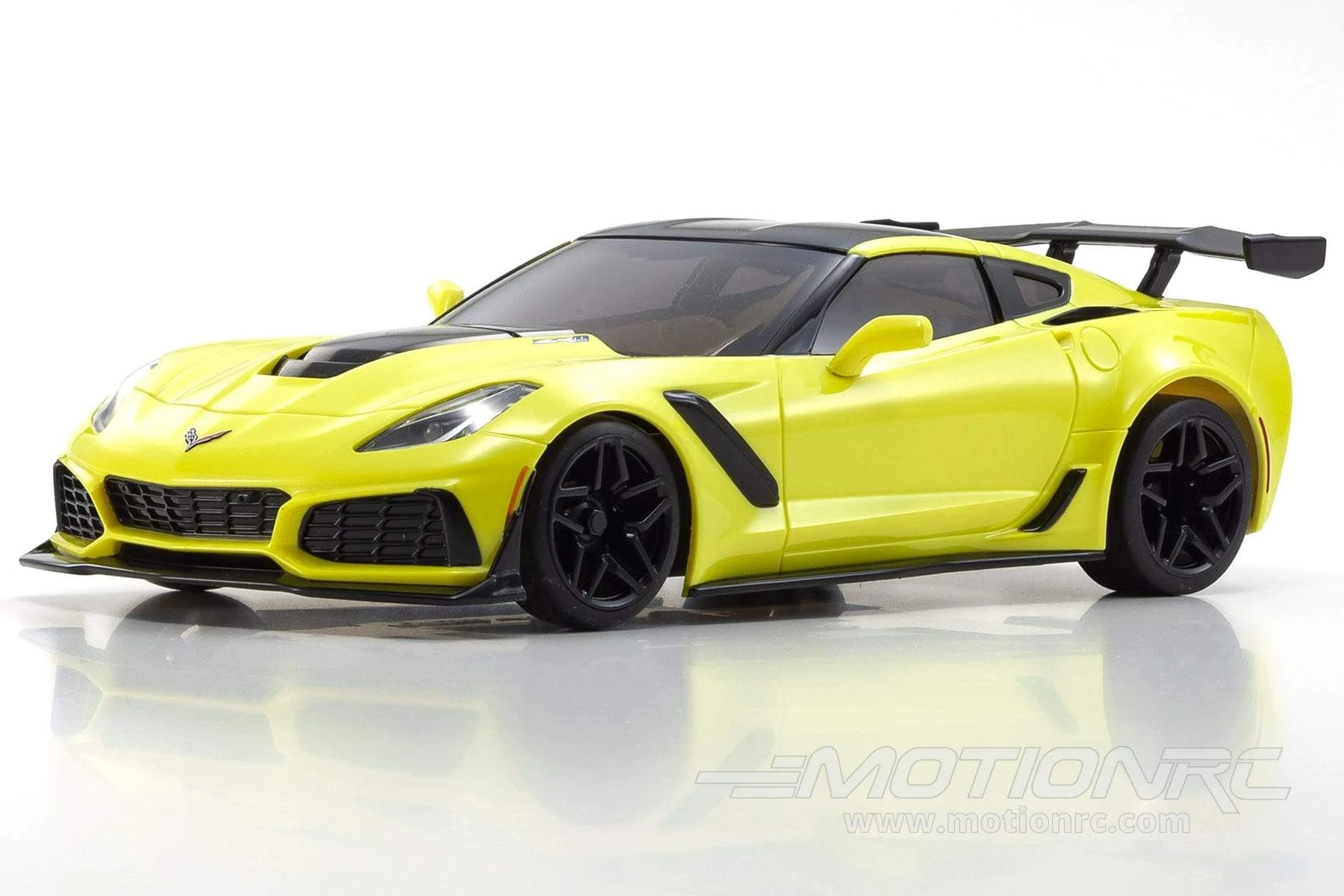 Kyosho Mini-Z Corvette ZR1 Yellow Readyset 1/27 Scale RWD Car W/LEDs - RTR 4 Kyosho Mini-Z Corvette ZR1 Yellow Readyset 1/27 Scale RWD Car W/LEDs - RTR - Image 2