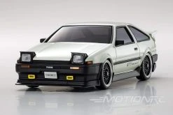 Kyosho Mini-Z Sprinter Trueno GTV Toyota White Readyset 1/27 Scale AWD Car - RTR -Freewing Shop kyosho mini z sprinter trueno gtv toyota white readyset 1 27 scale awd car w leds rtr motion rc 29996281331897