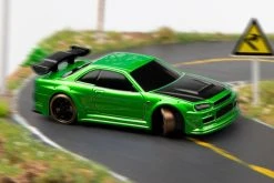 Turbo Racing Drift Car Green 1/76 Scale 2WD With Gyro - RTR