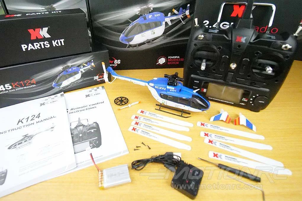 XK INNOVATIONS XK K124 Blue 120 Size Gyro Stabilized Helicopter - FTR 17 XK INNOVATIONS XK K124 Blue 120 Size Gyro Stabilized Helicopter - FTR - Image 15